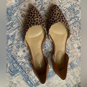 Nine West D’Orsay slip on flats two toned leopard print size 7